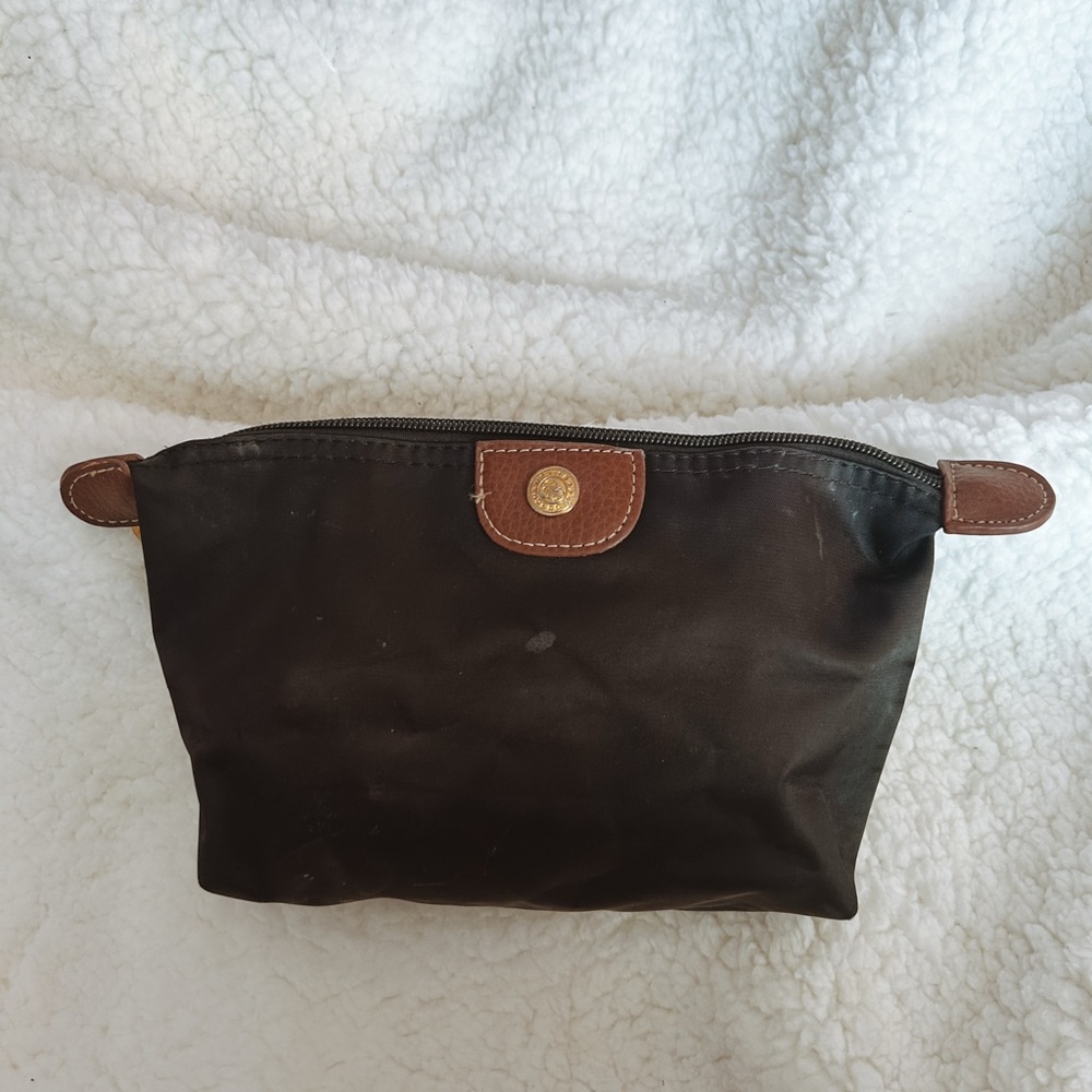 Longchamp Black and Brown Cosmetic Bag